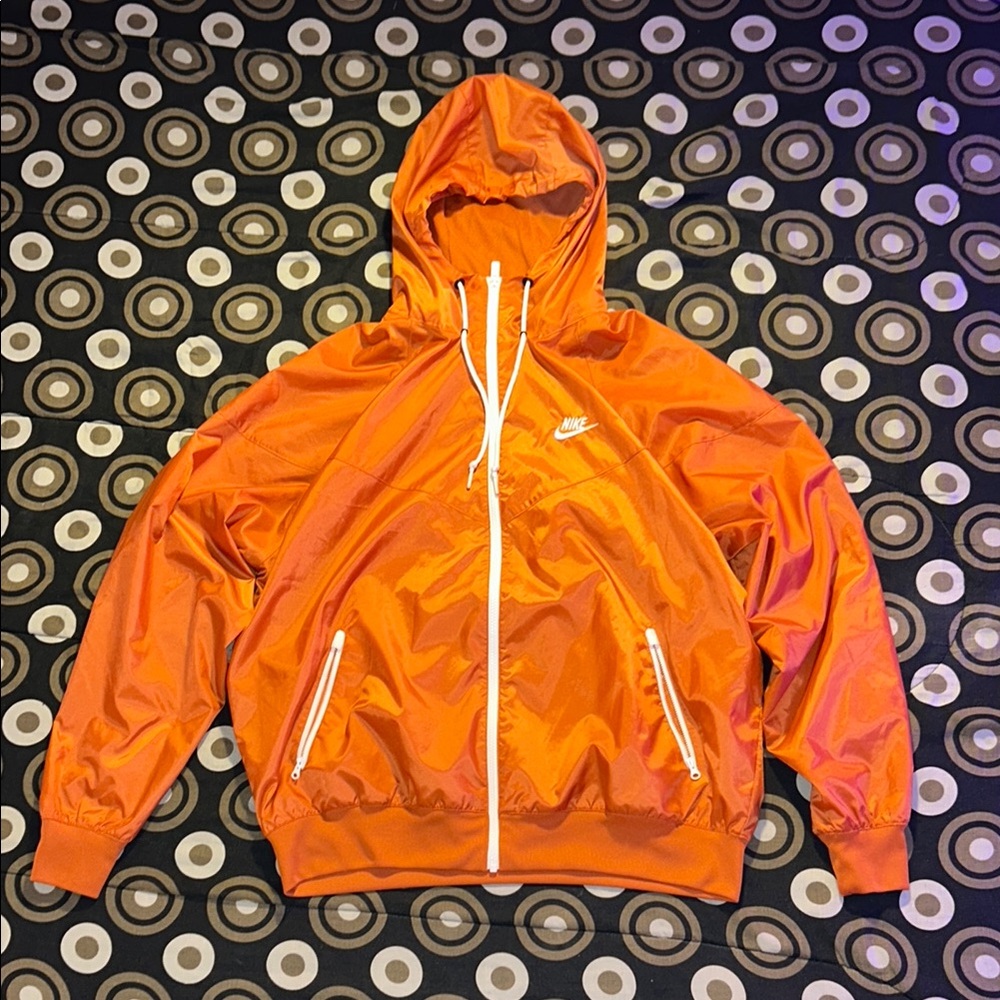 Nike Men's Orange Hooded Jacket